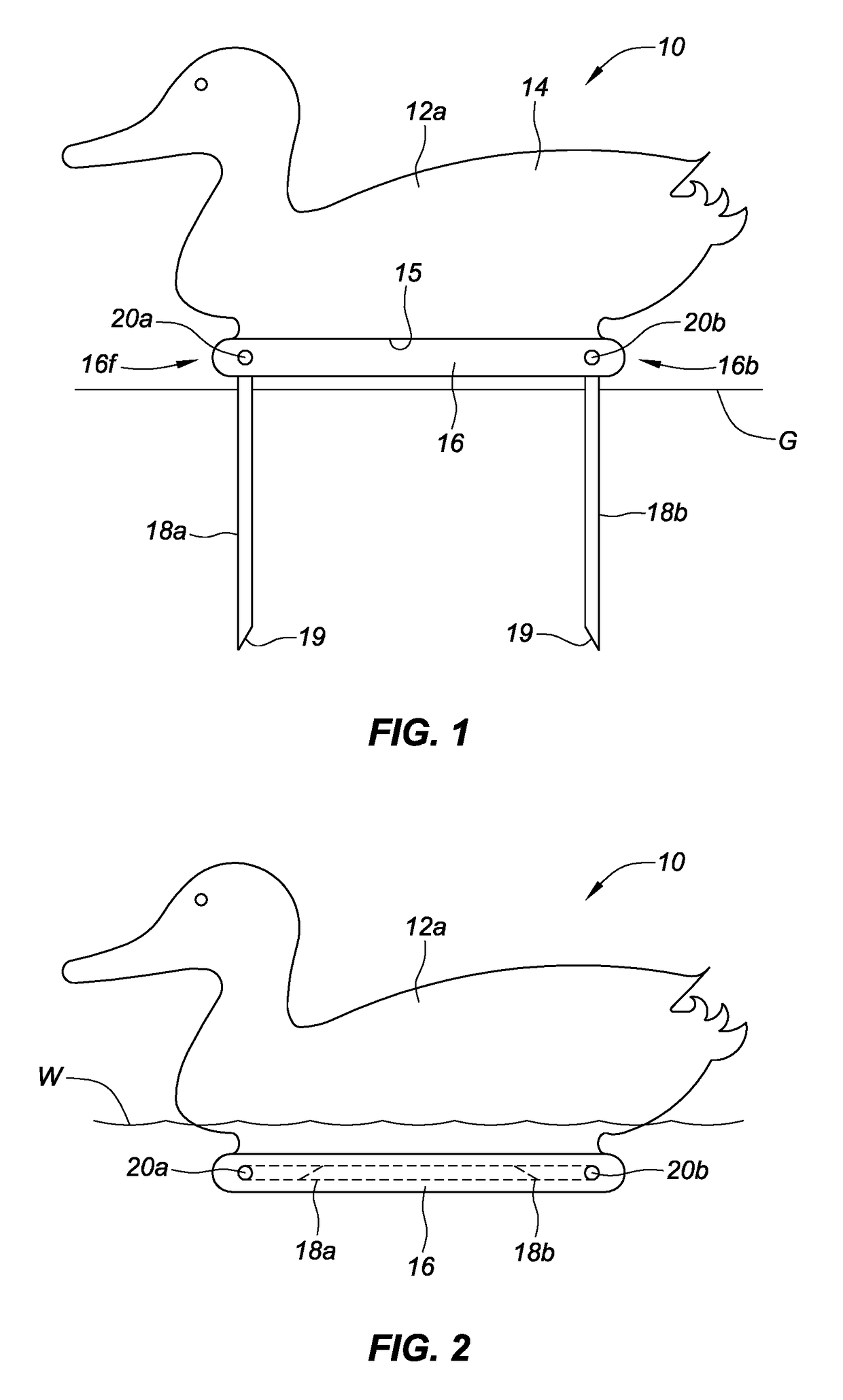 Convertible water and land waterfowl decoy