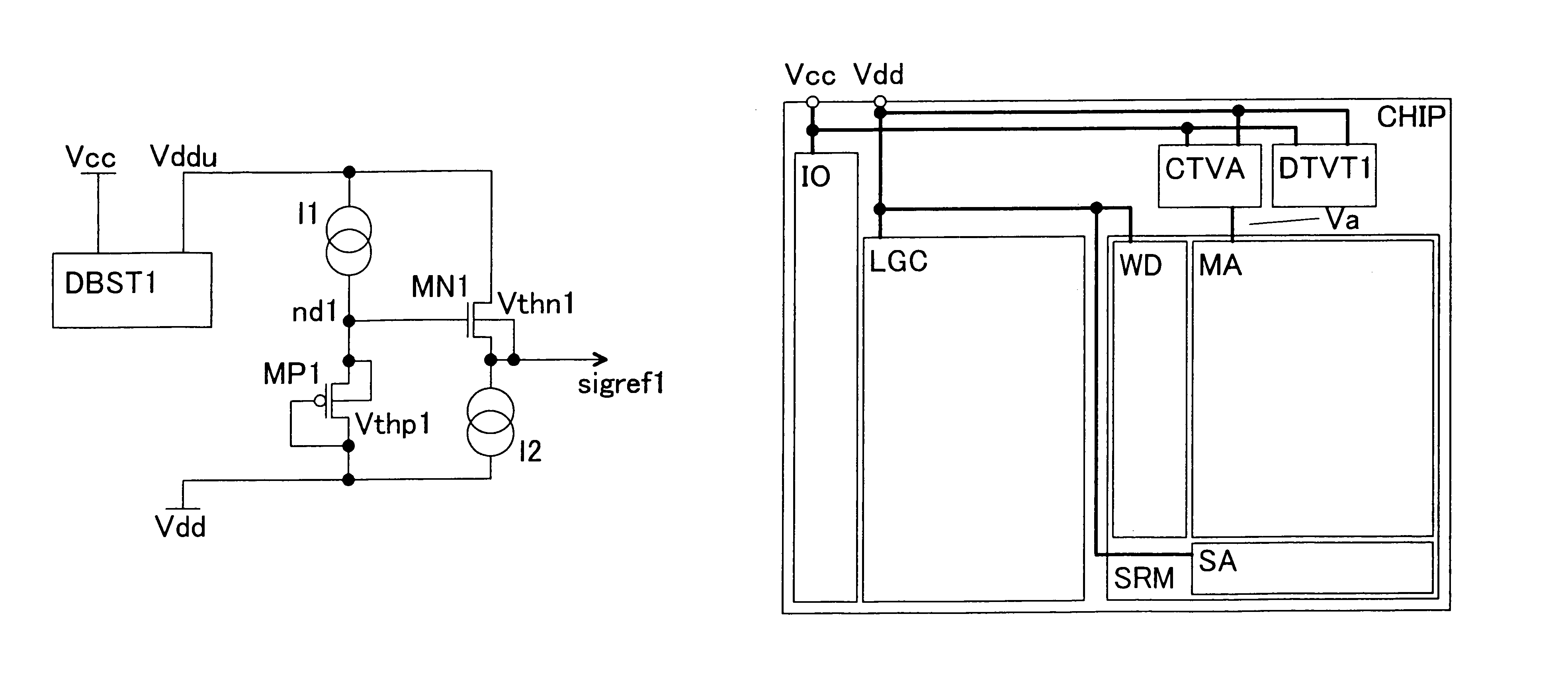 Semiconductor memory device having the operating voltage of the memory cell controlled