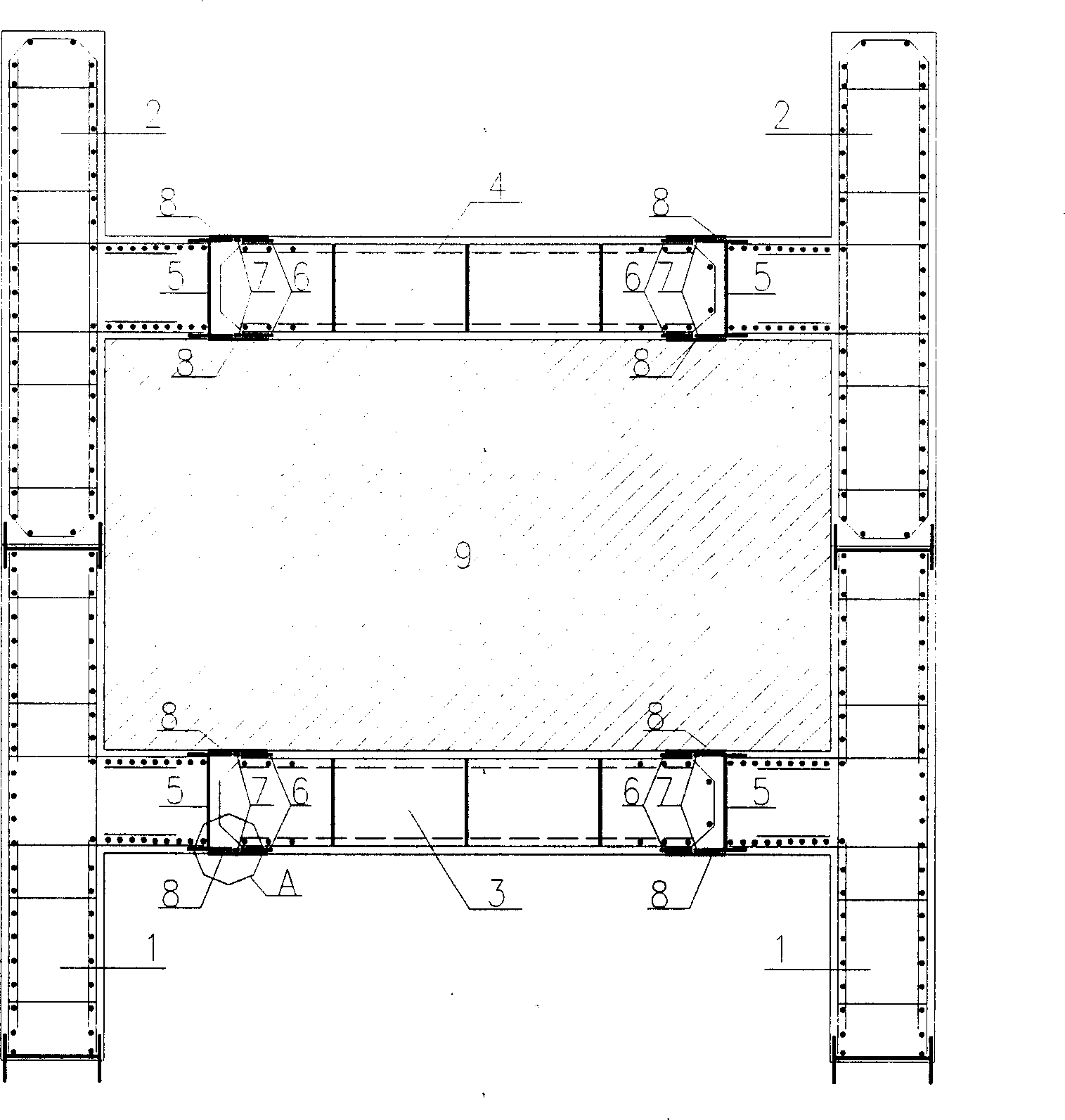 Grille type connection method of rigid joint for underground continuous wall