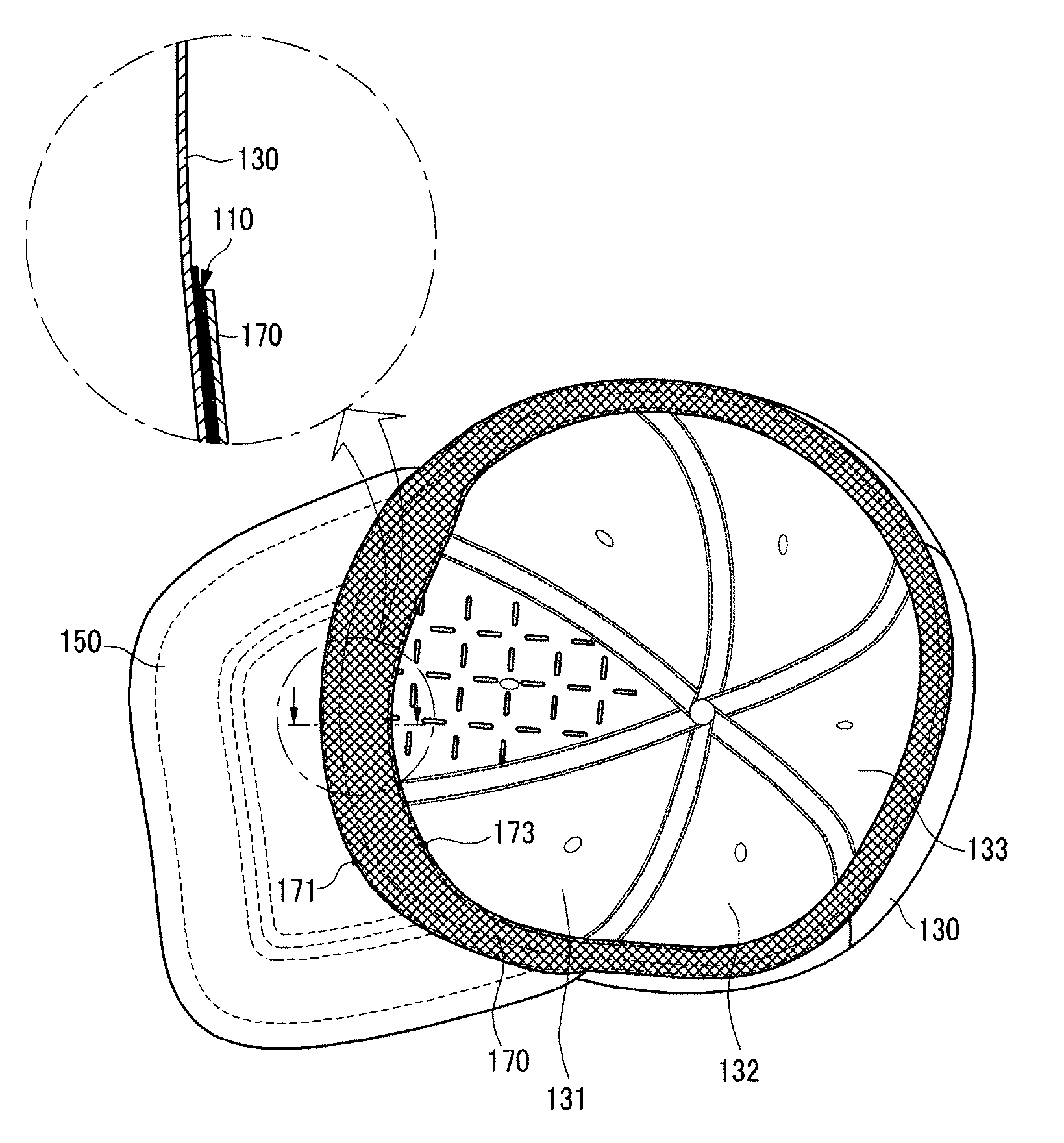 Flexile plated cooling pack of headwear and method for making the same