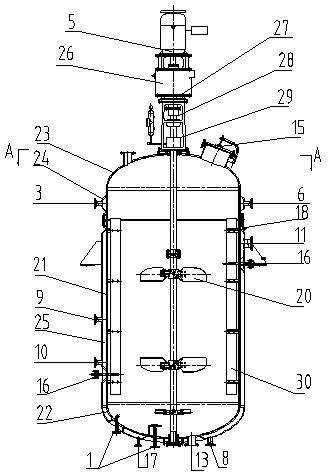 Alloy chlorination reaction kettle for production of chlorinated polyethylene