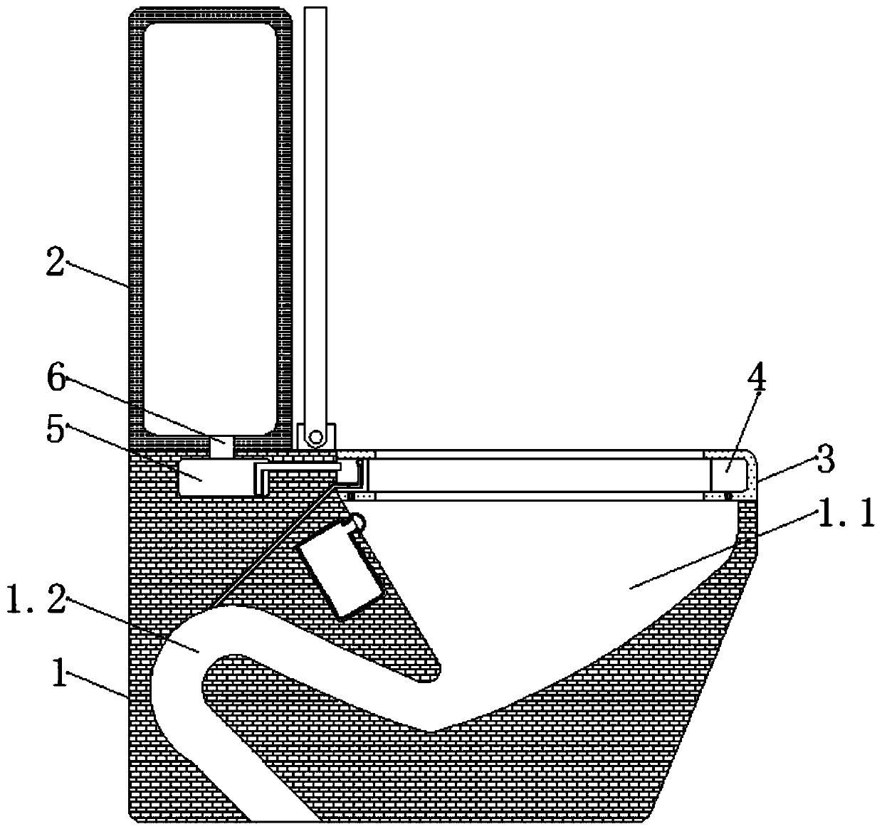 Secondary cleaning device of vacuum closestool for high-speed rail