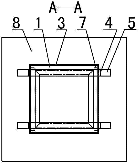 Independent basic construction inner template device with cup opening smaller than 600*600 mm&lt;2&gt; and construction method thereof