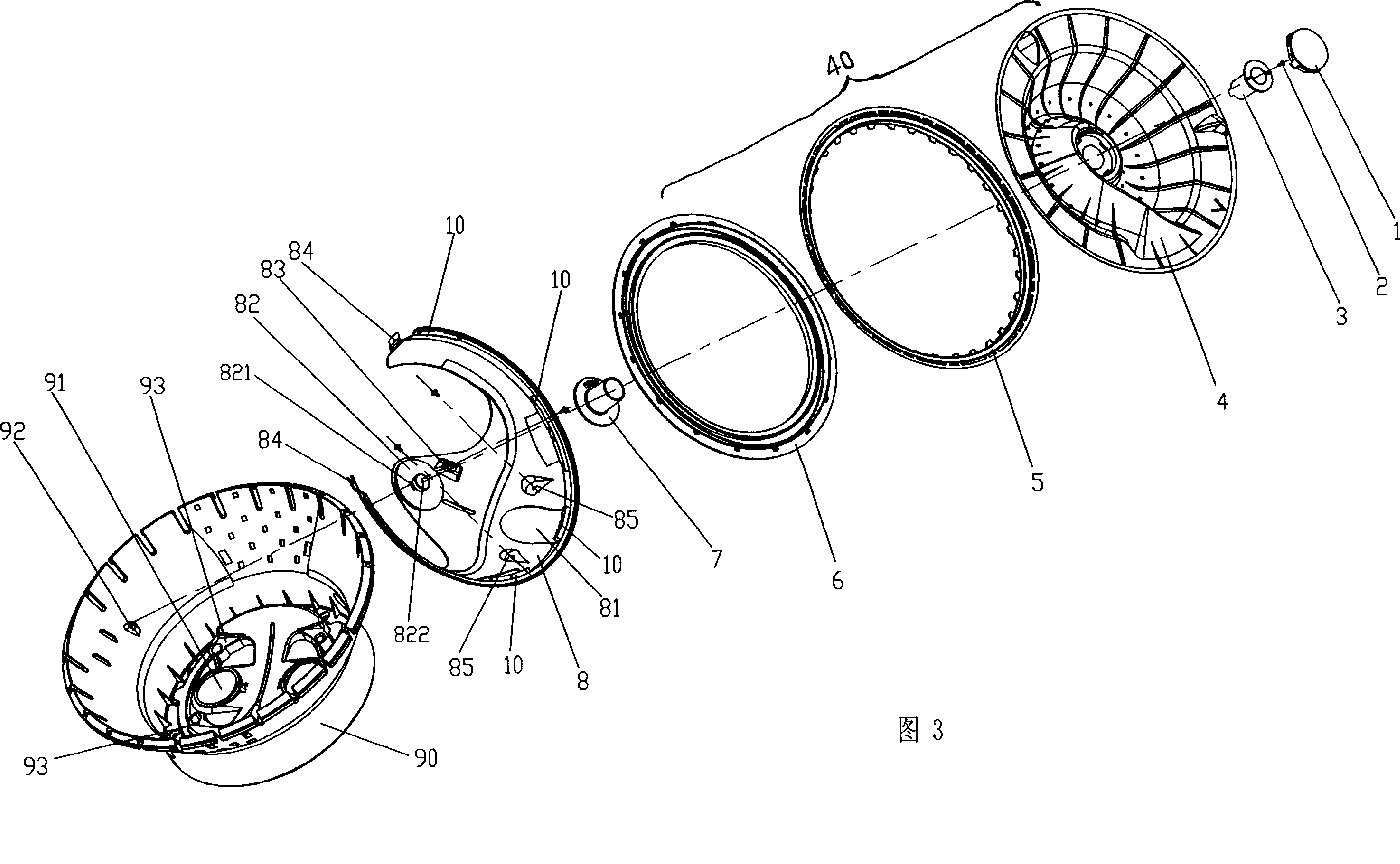 Assembling structure of hung vertical rippled wheel