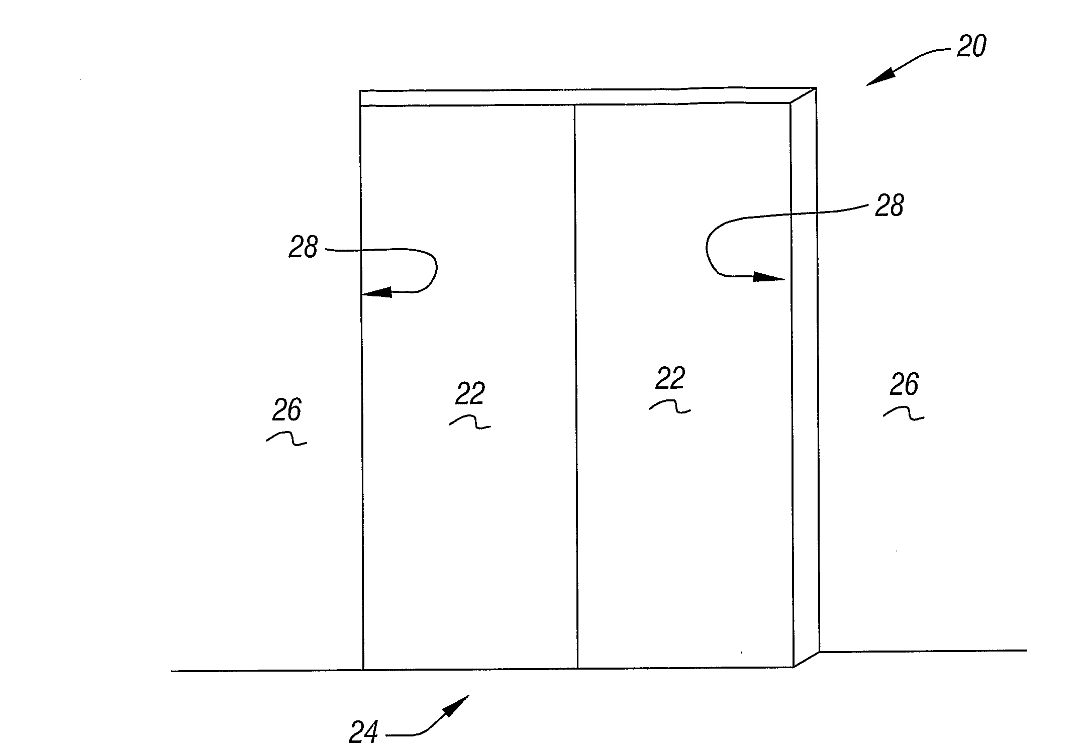 Door assembly including a sensor for controlling automated door movement