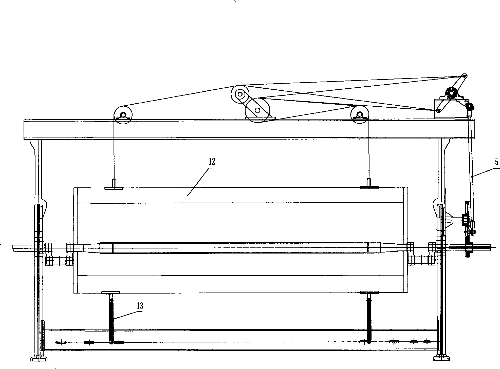 Crank rocker mechanism on opening device of rapier loom swinging rod