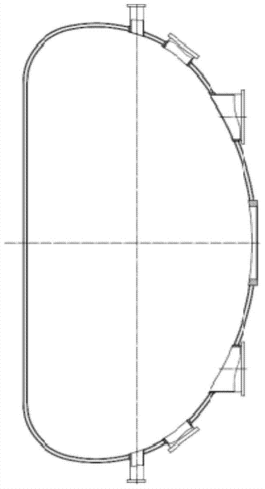 Ring formation process method for large vacuum chamber fan-shaped section with double-layer thin-wall structure and D-shaped cross section