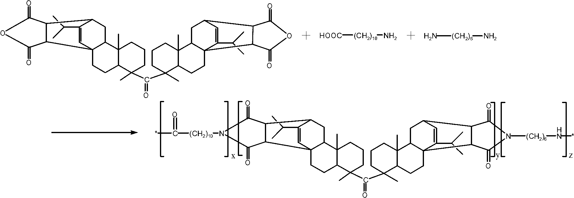 Rosin-base half alicyclic polyamide imide copolymer and synthetic method thereof