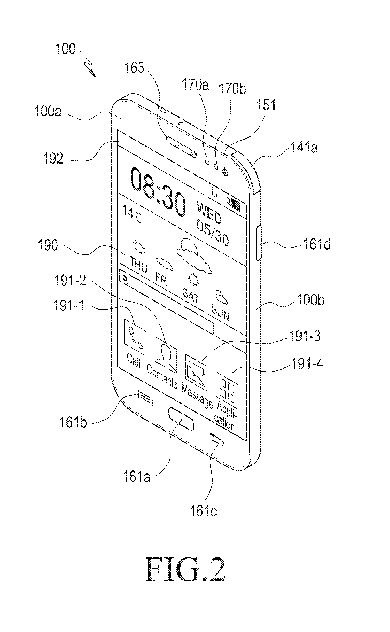 Mobile device having face recognition function using additional component and method for controlling the mobile device
