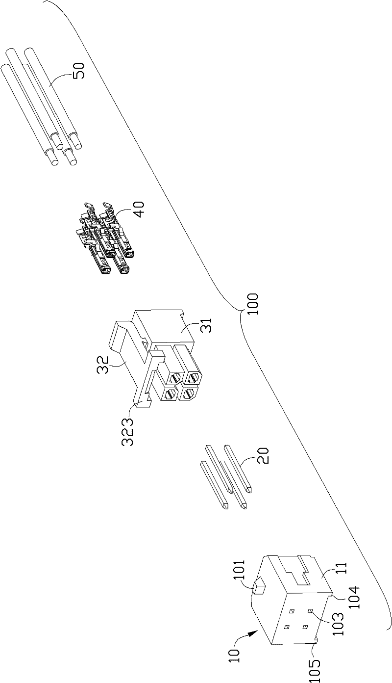 Electric connector component and plug connector