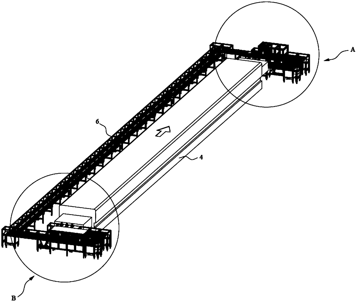 Lithium battery material cyclic conveying device and production technology thereof