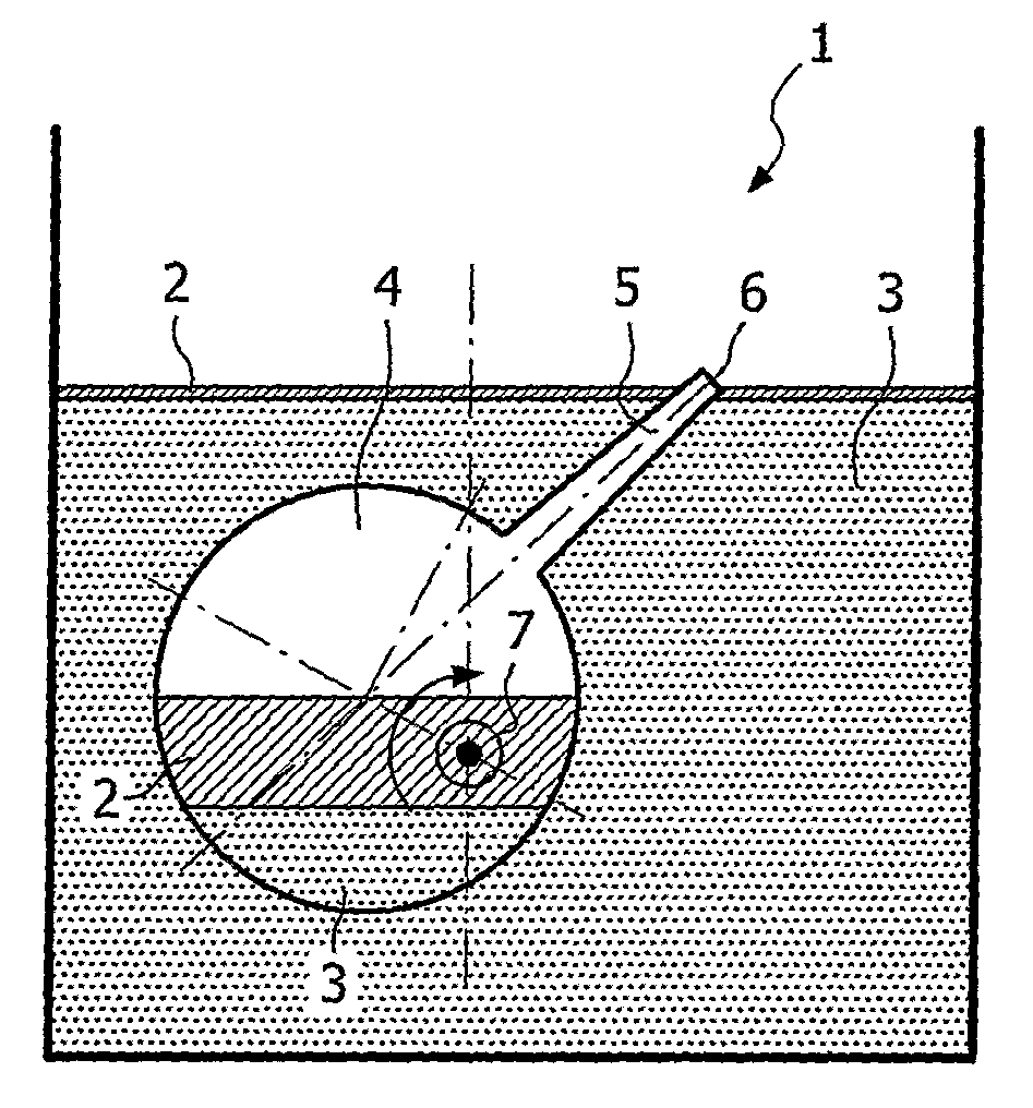 Apparatus For Continually Skimming Off A Top Layer Of A Body Of Liquid
