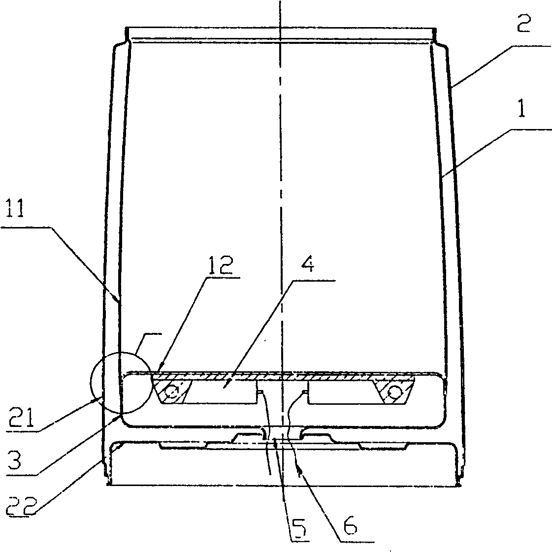 Glass liner structure of vacuum electric heating vessel
