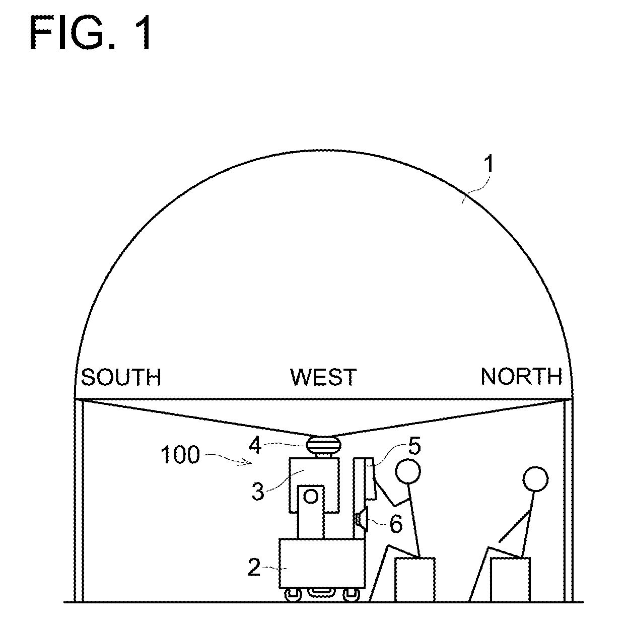 Magnified-projection optical system and digital type planetarium device