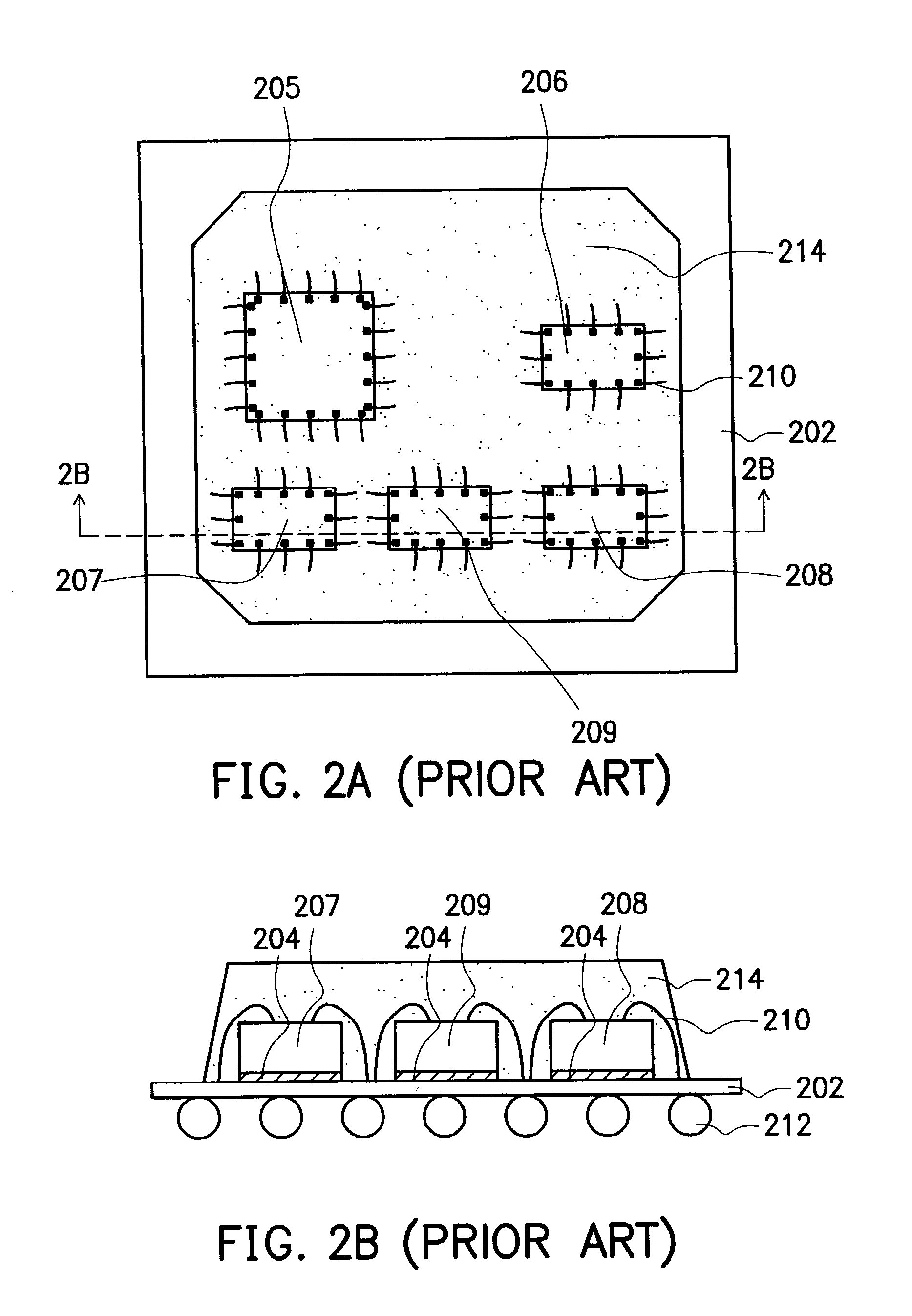 Structure of a multi chip module having stacked chips