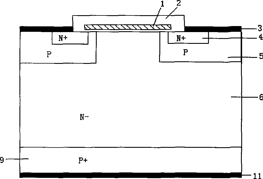 Tunnel IGBT with anode in short circuit