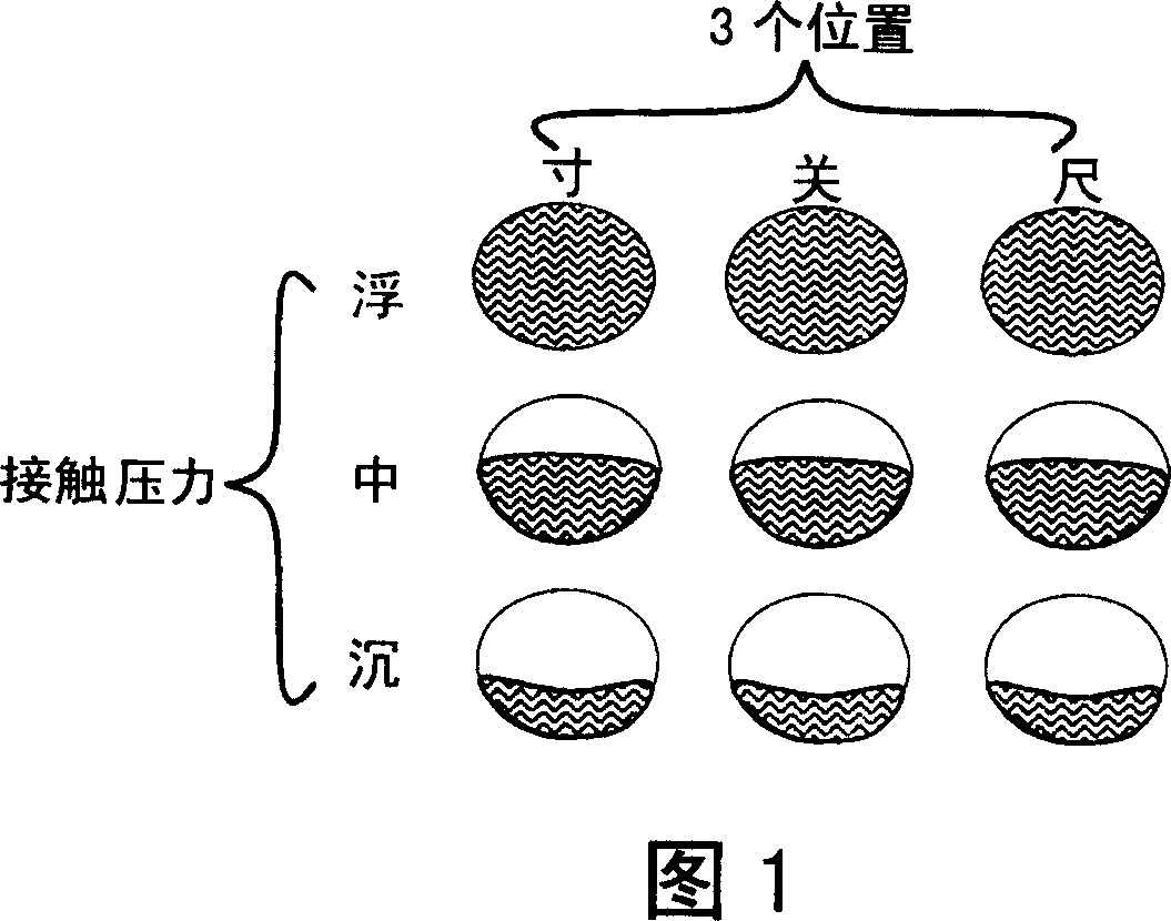 Three portions and nine pulse-takings pulse condition detector of pulse condition sensor of herbalist doctor, and pulse condition detection method