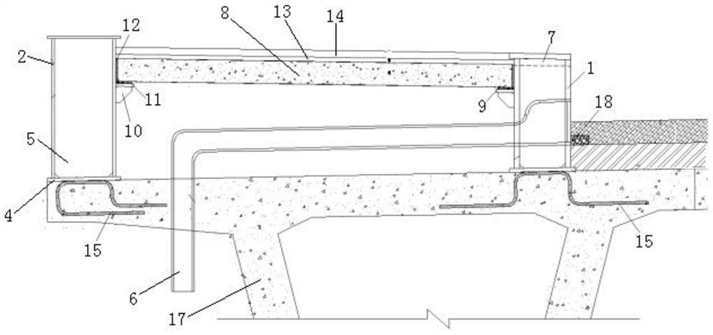 Light base system and construction method for bridge deck sidewalk