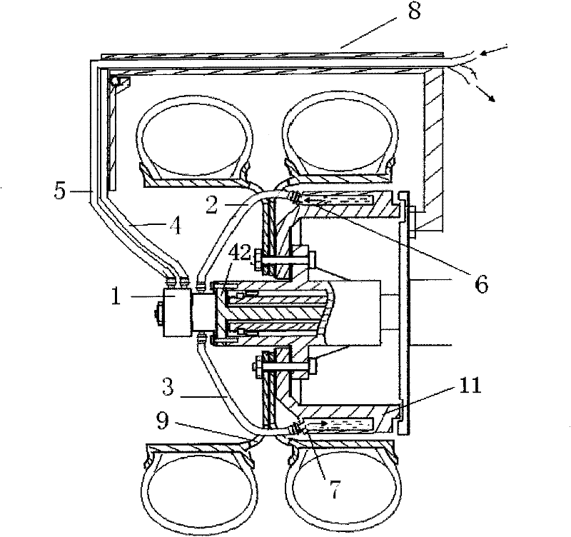 Automobile brake drum automatic circulation cooling system and control method