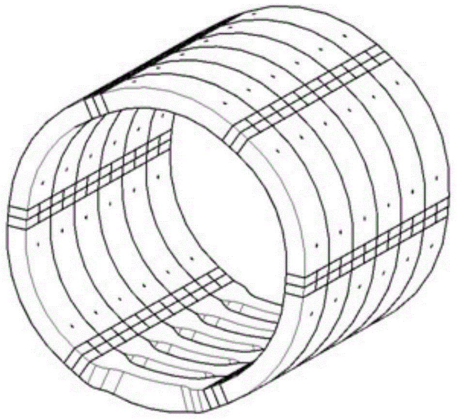 High-strength and large-shrinkage enclosed arc-plate support structure