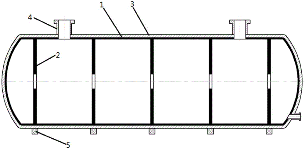 Thermoplastic lining composite material vehicle tank