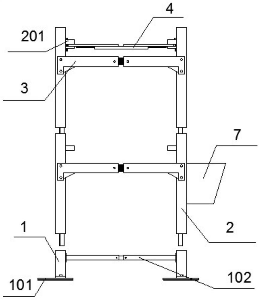 An assembly and installation frame used in mine engineering construction