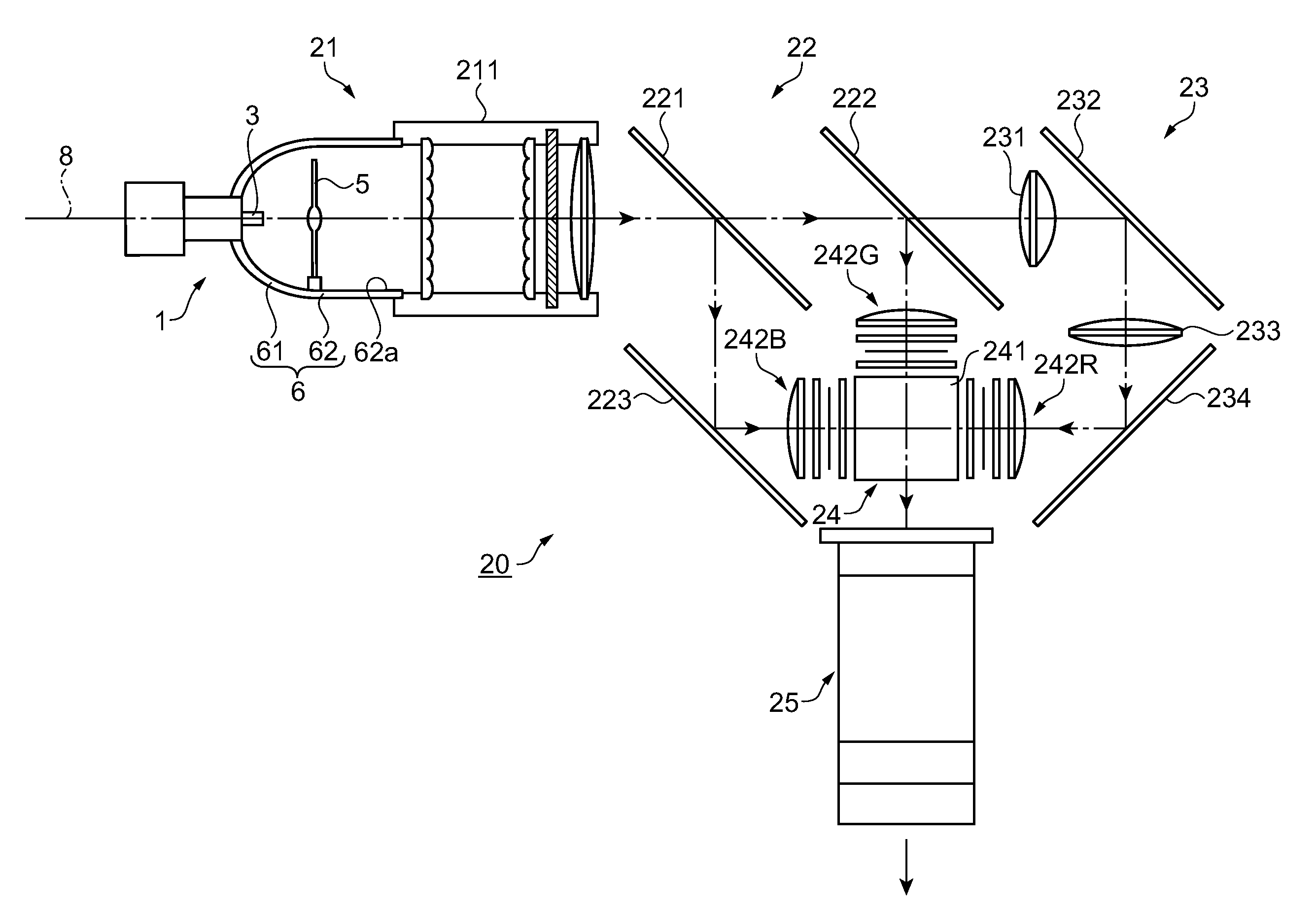 Light source device with microwave power source and projection type display apparatus having the same