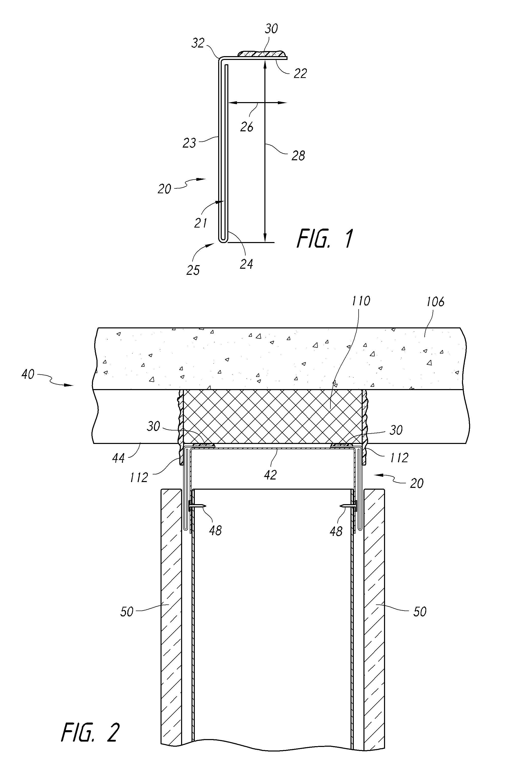 Fire-resistant angle and related assemblies