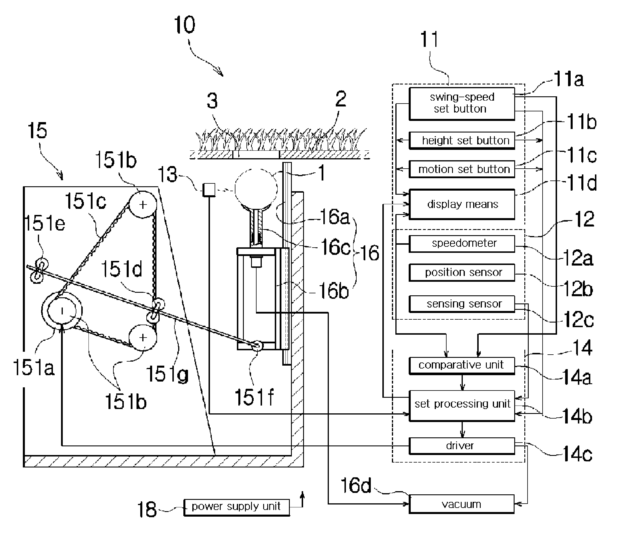 Apparatus for correcting a head-up phenomenon during a golf swing