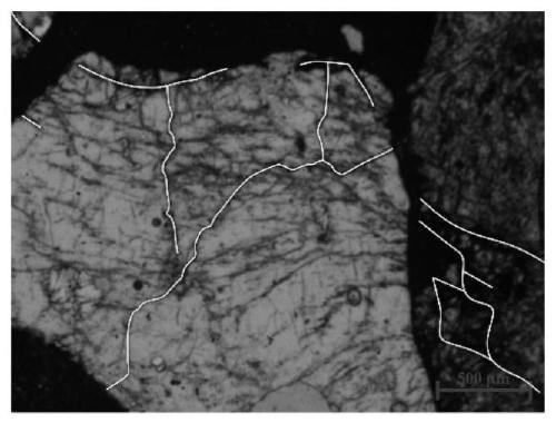 Method for analyzing development degree of inner seam of quartz grain