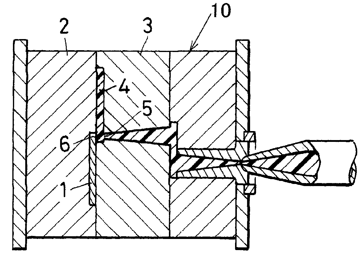 Composite of metal and resin and method for manufacturing same
