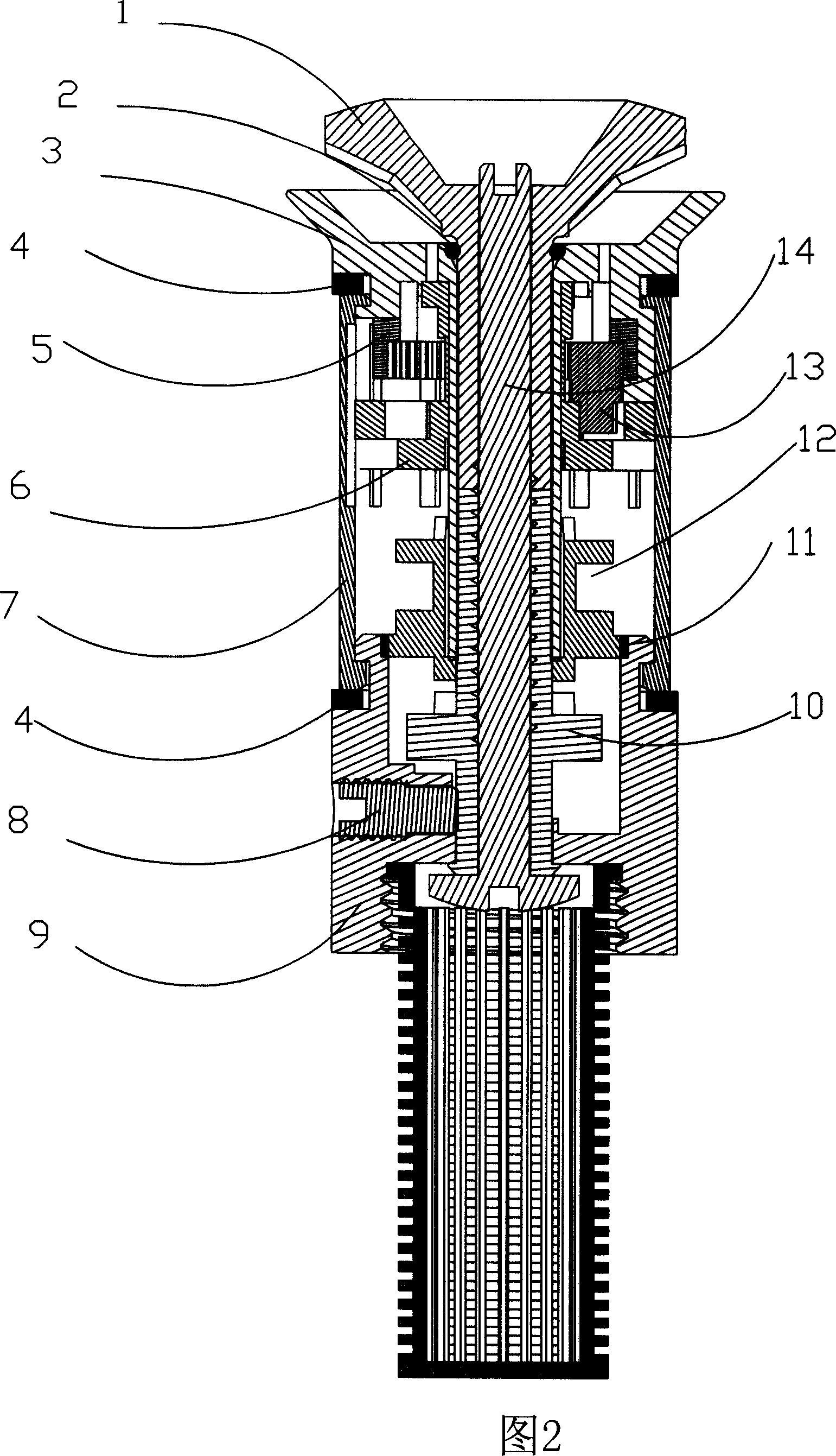 Rotary spraying nozzle