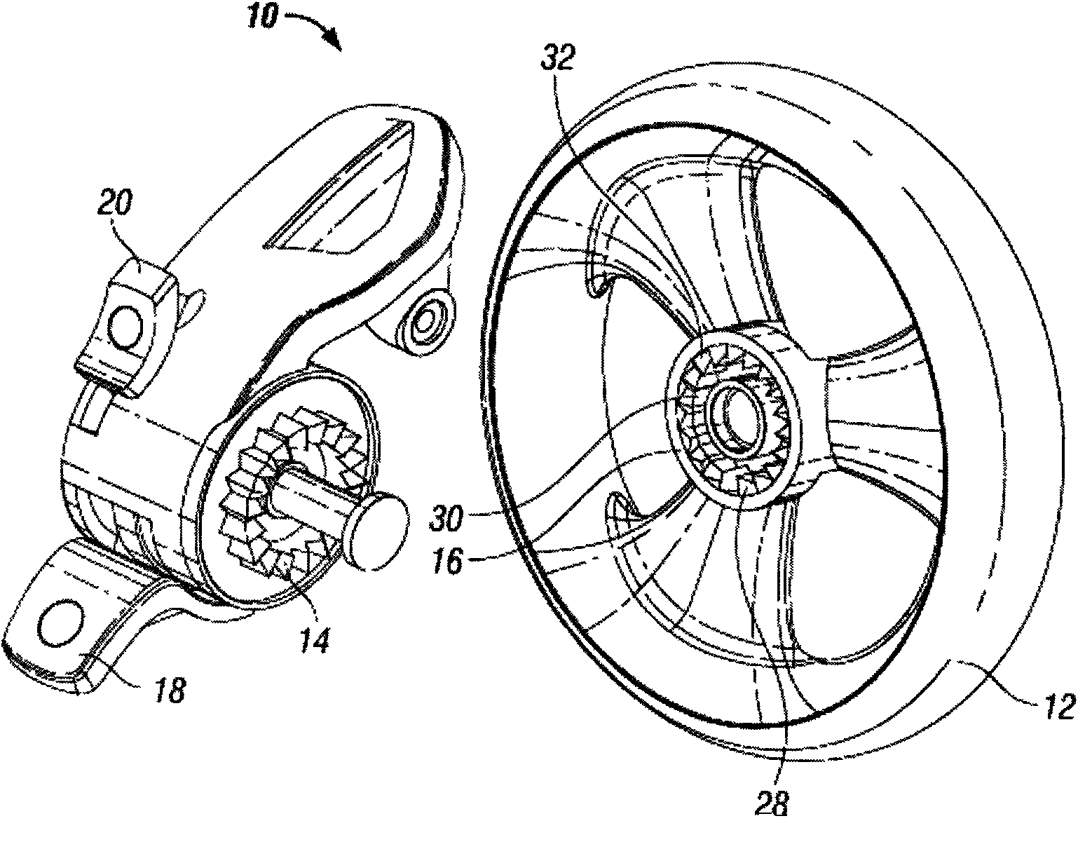 Wheel braking mechanism