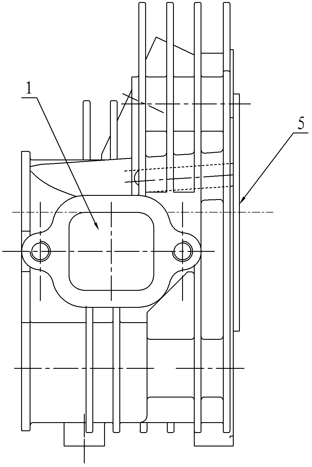 Die-cast air cylinder cover of air-cooled single-cylinder diesel engine