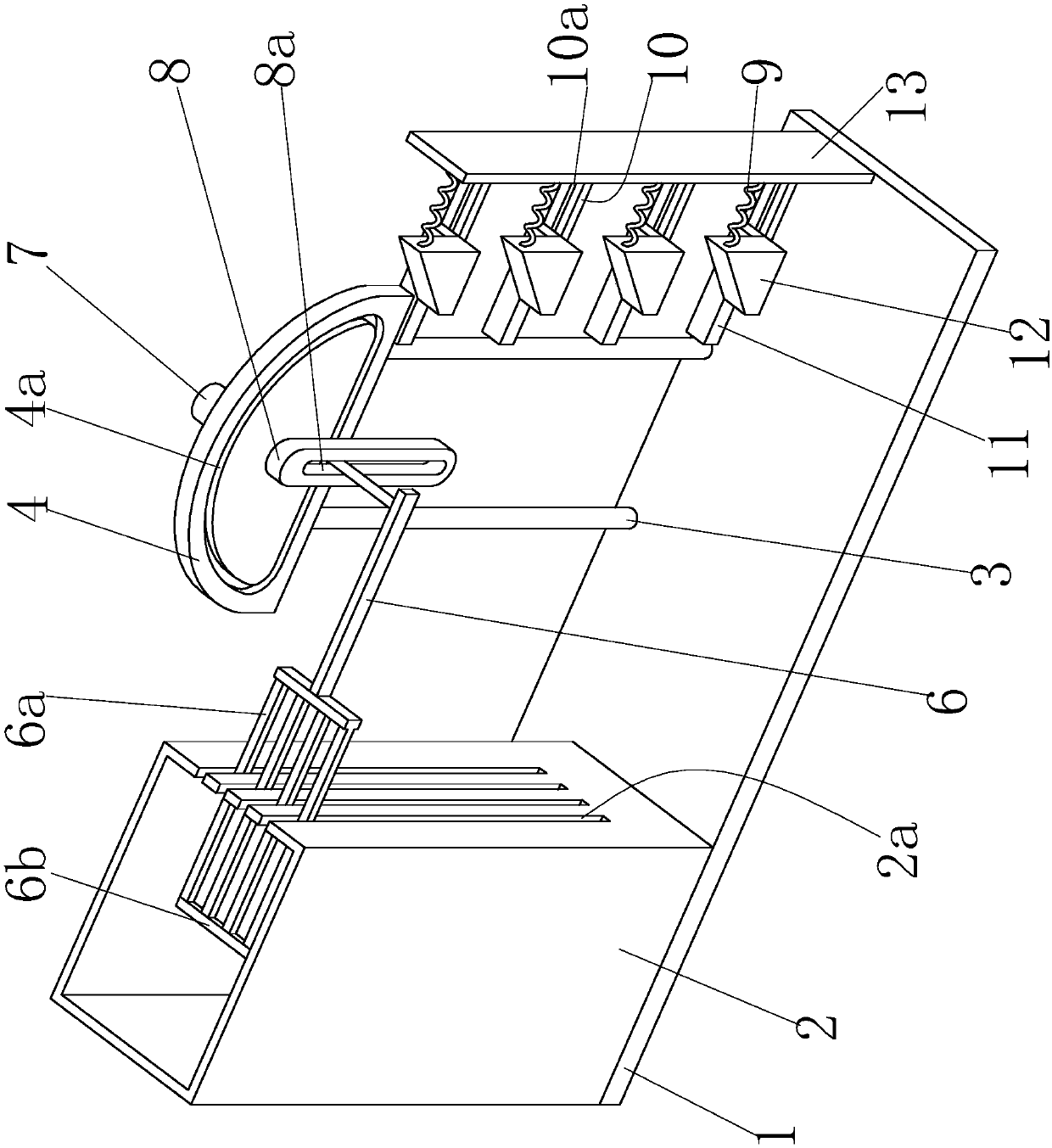 Large-particle margarya melanoide throwing feeding device for leech culturing in pond