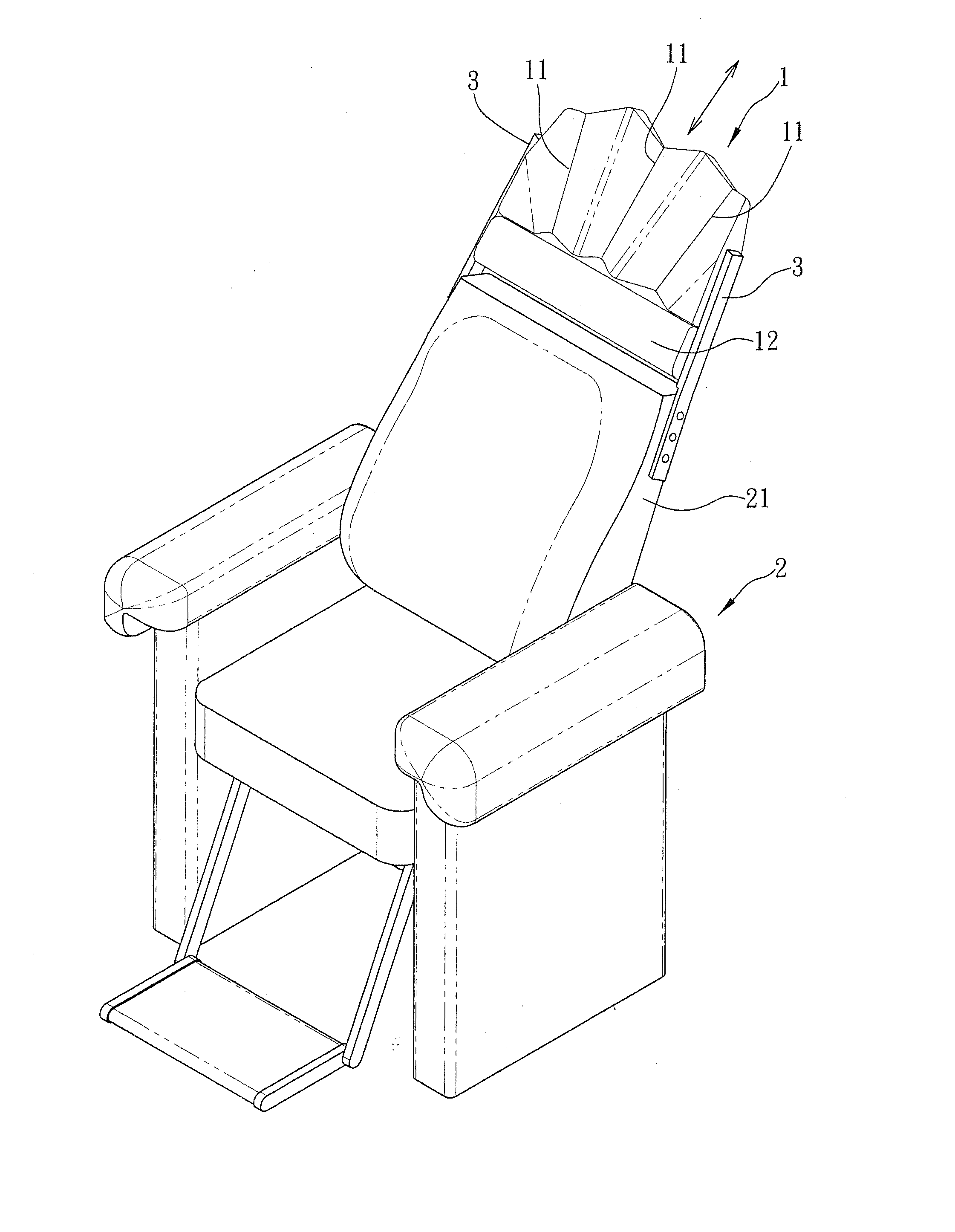 Chair with a head and neck support structure