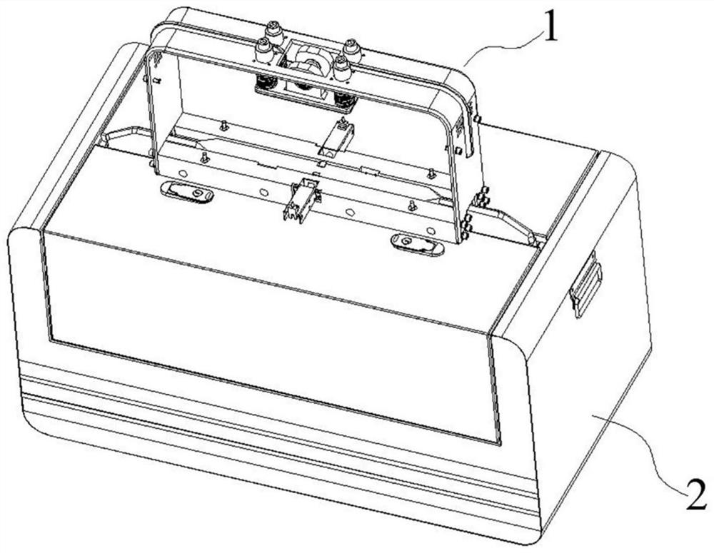 A combination structure of clip lock and suspension of hanging box