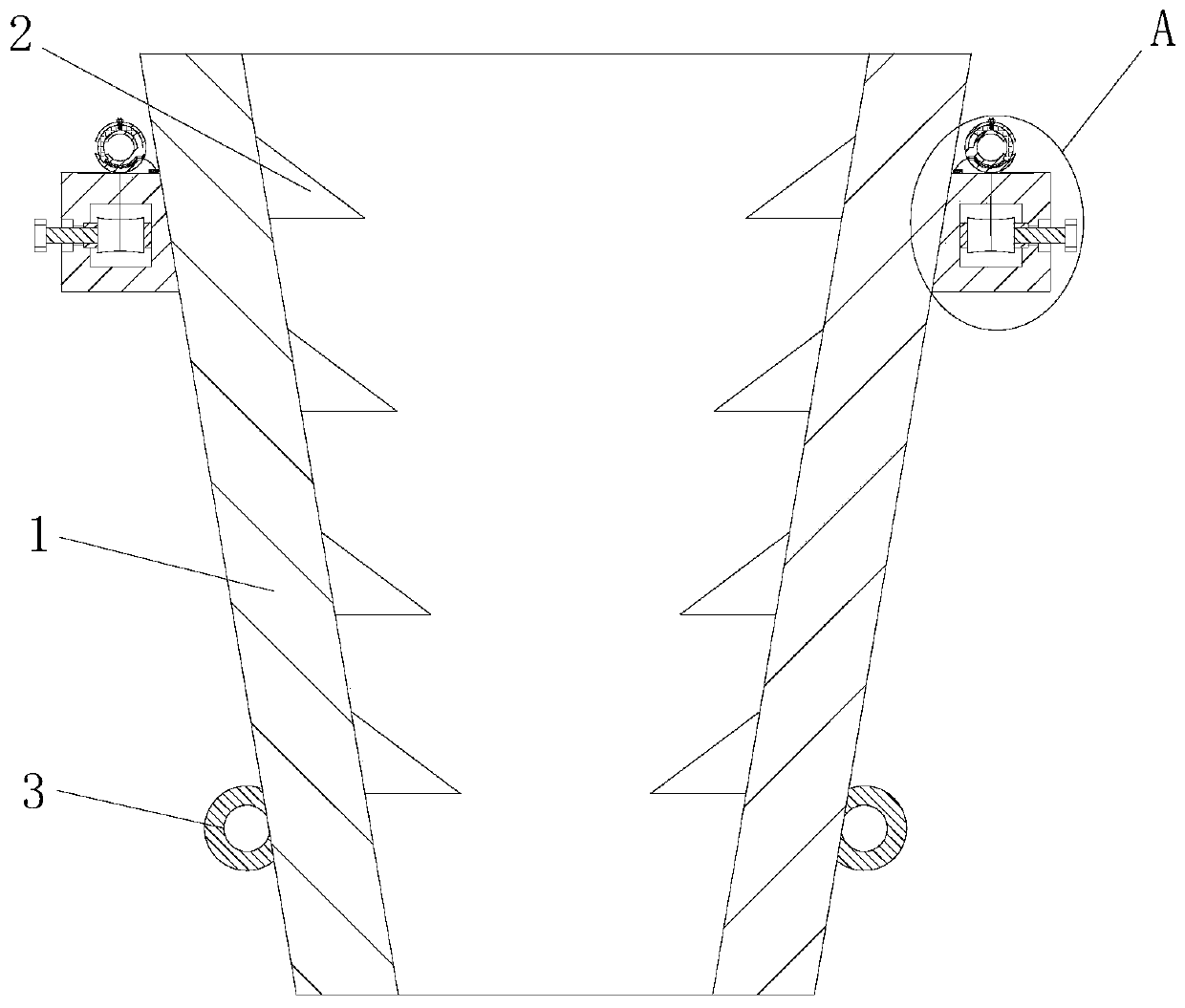 Concrete column pouring anti-segregation barrel stringing device