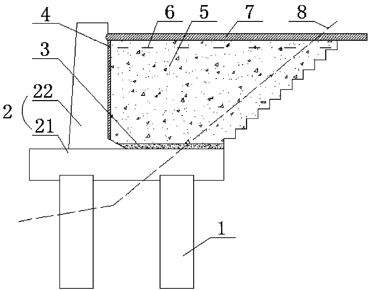 Novel anti-seismic retaining backfilling composite structure