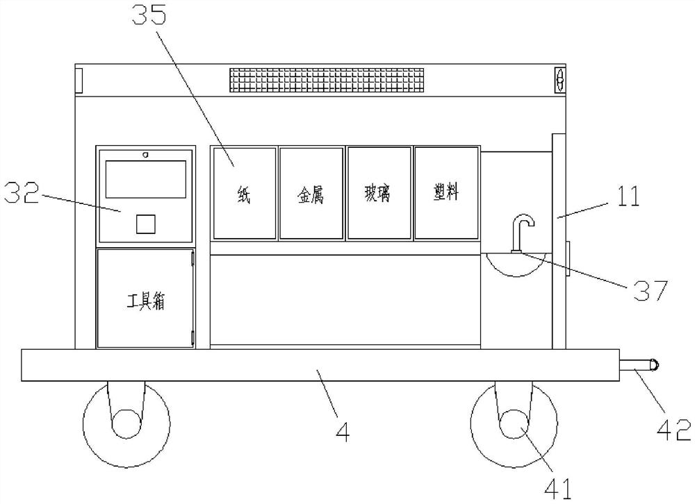 Intelligent garbage recycling and classifying room