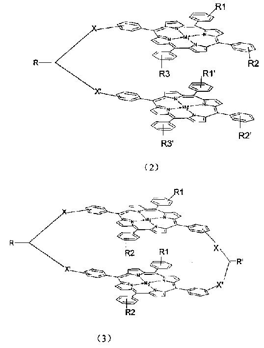 Biporphin metal coordination compound with bridge linking face-face structure and its use