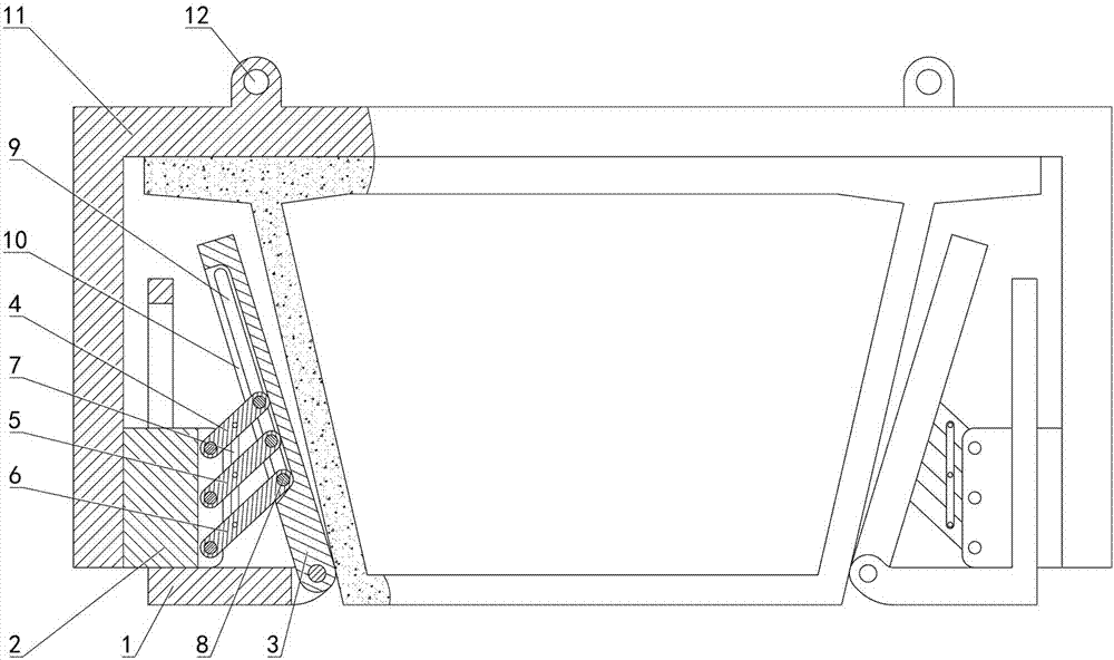 Slope joint mechanism and concrete box girder lifting appliance