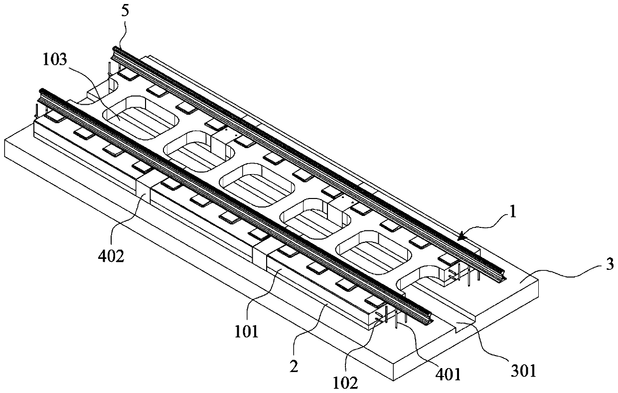 Assembled ballastless track structure and longitudinal connecting structure thereof