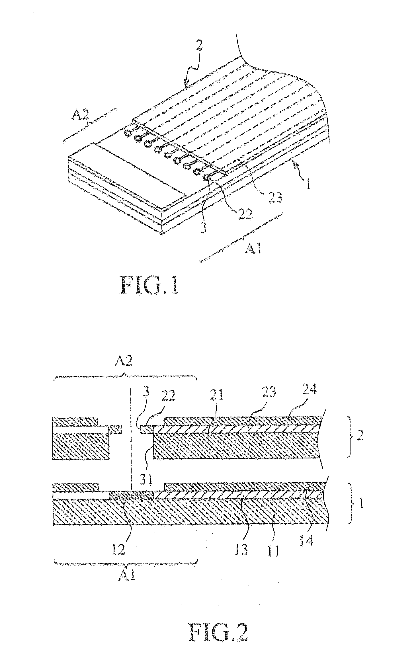 Interconnecting conduction structure for electrically connecting conductive traces of flexible circuit boards