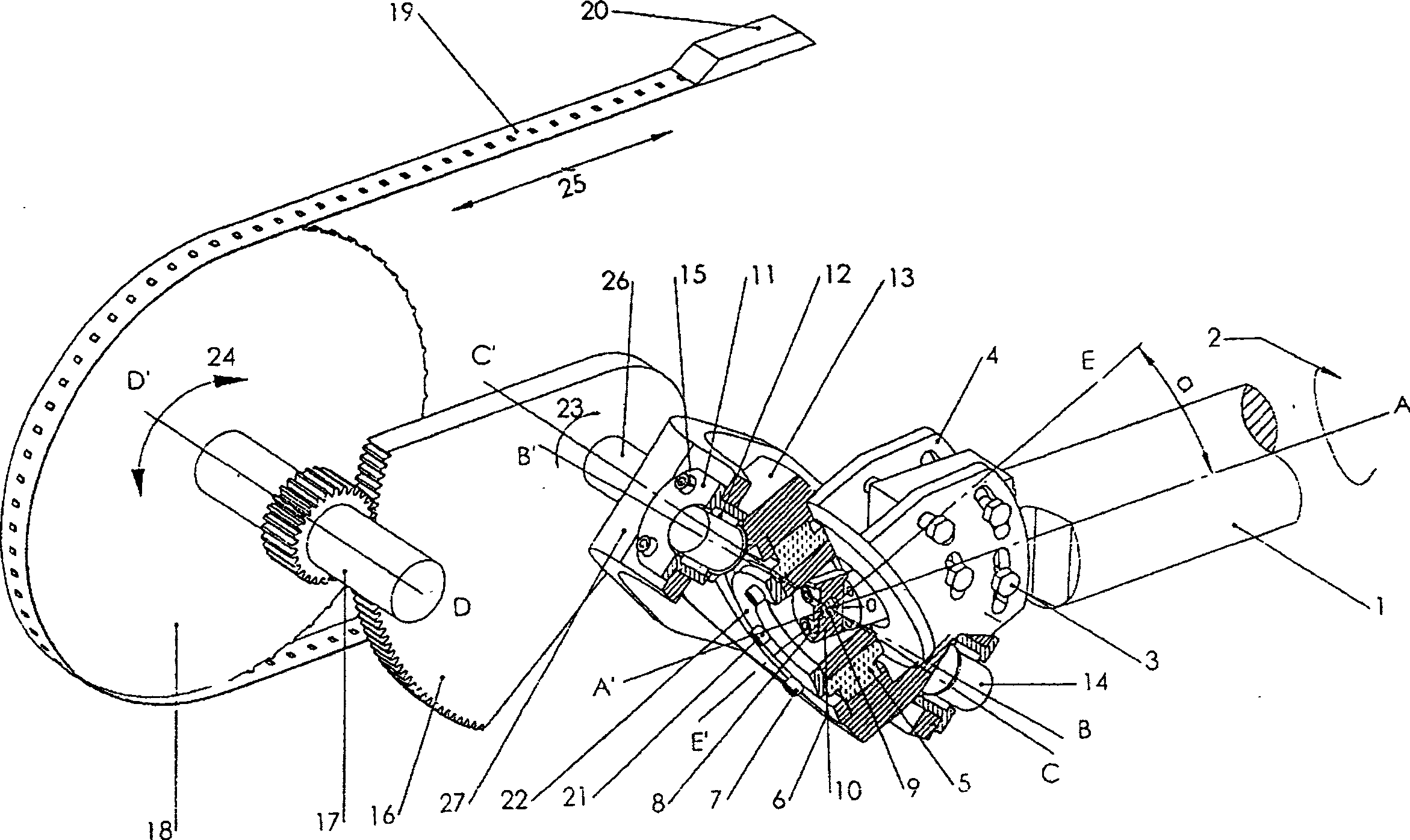 Driving mechanism of rapier belt for rapier loom