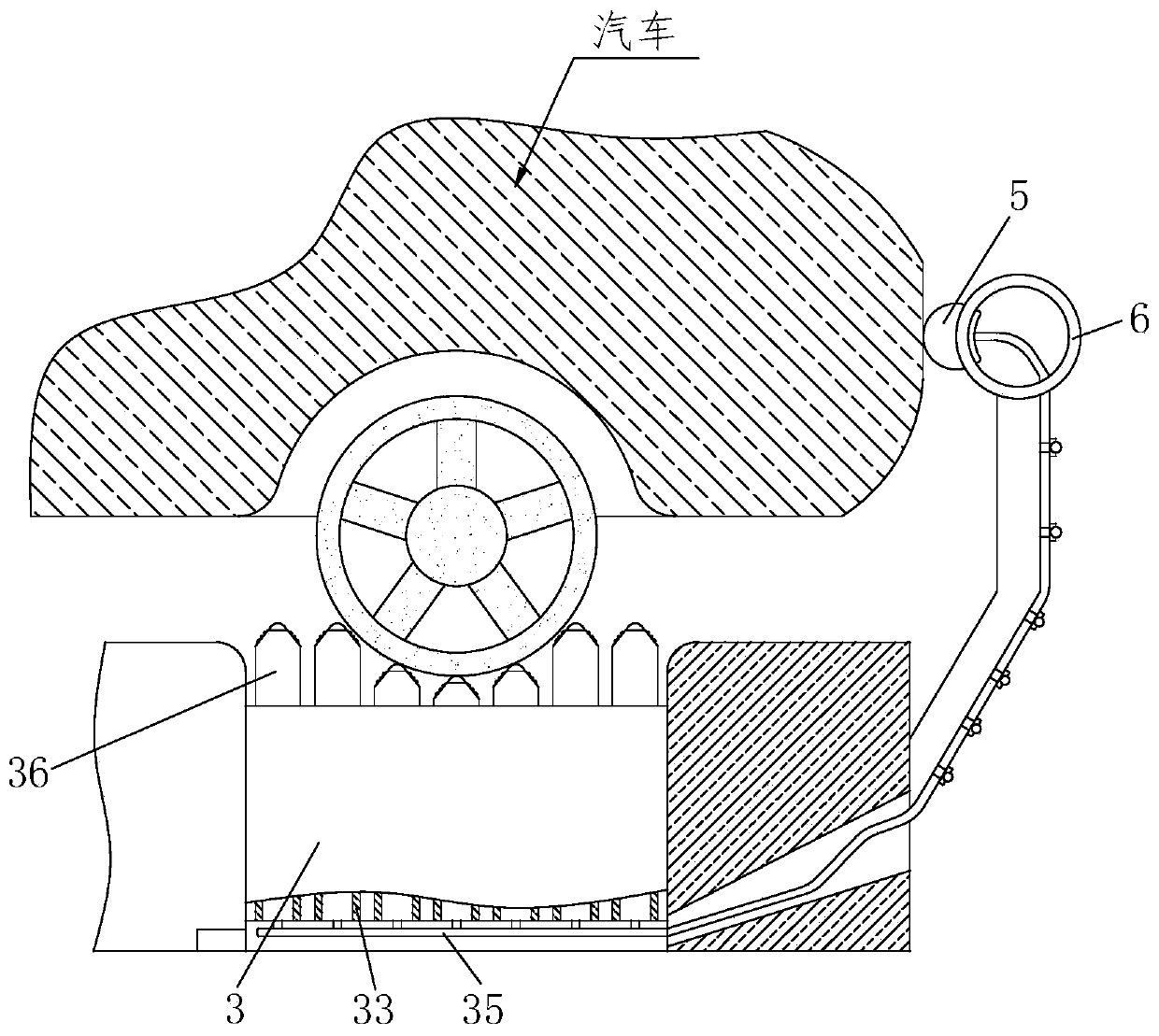 Parking space calibration device for underground stereo garage