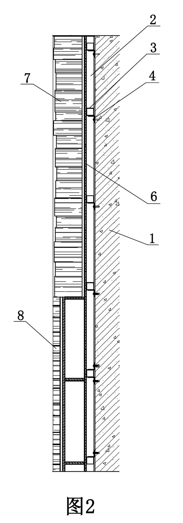 Carbonation wooden wall and construction method thereof