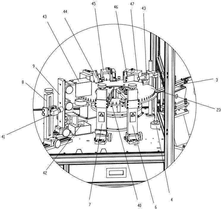 A glass turntable visual screening device