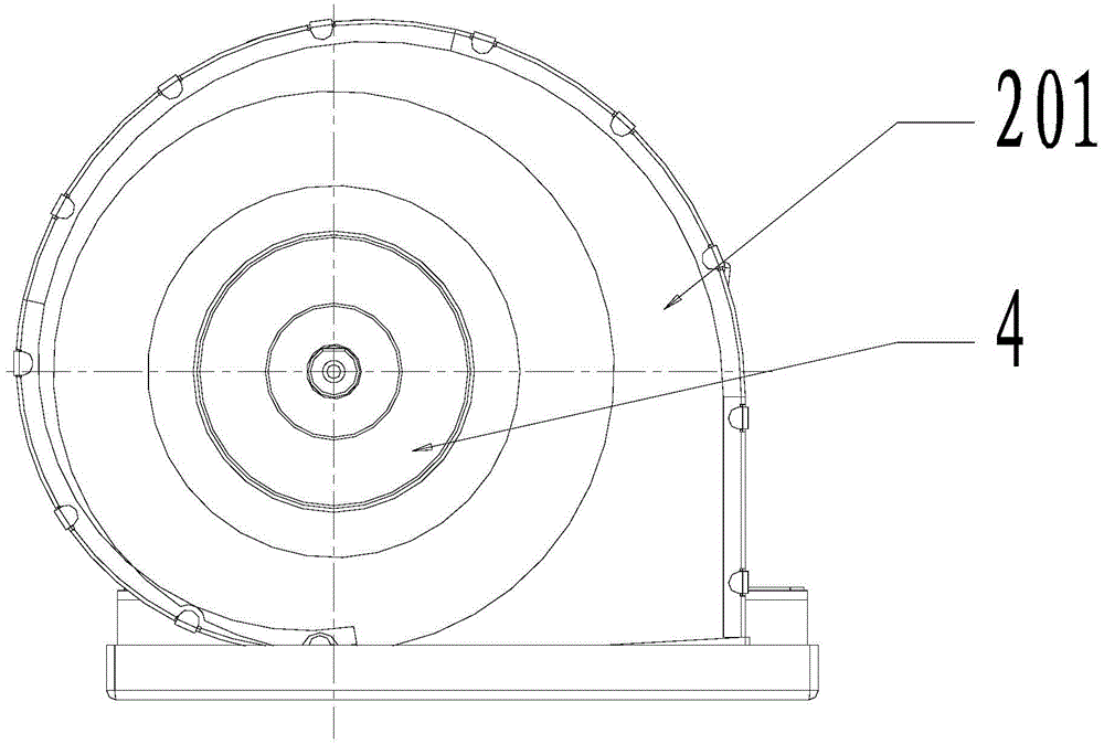 Centrifugal fan with vane guide grooves for noise reduction