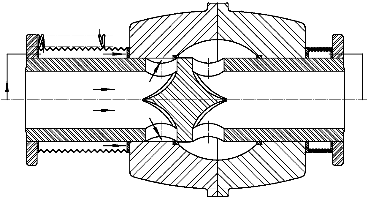 Core tube valve capable of achievingautomatic cutting duringbothway pipeline burst